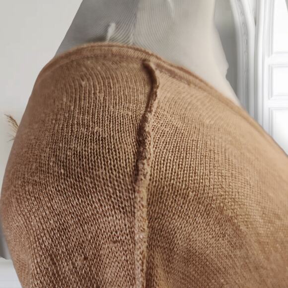 By Malene Birger Linen Knit V-Neck Midi Dress 3/4 Sleeve Minimalist S Inneas - Picture 8 of 16